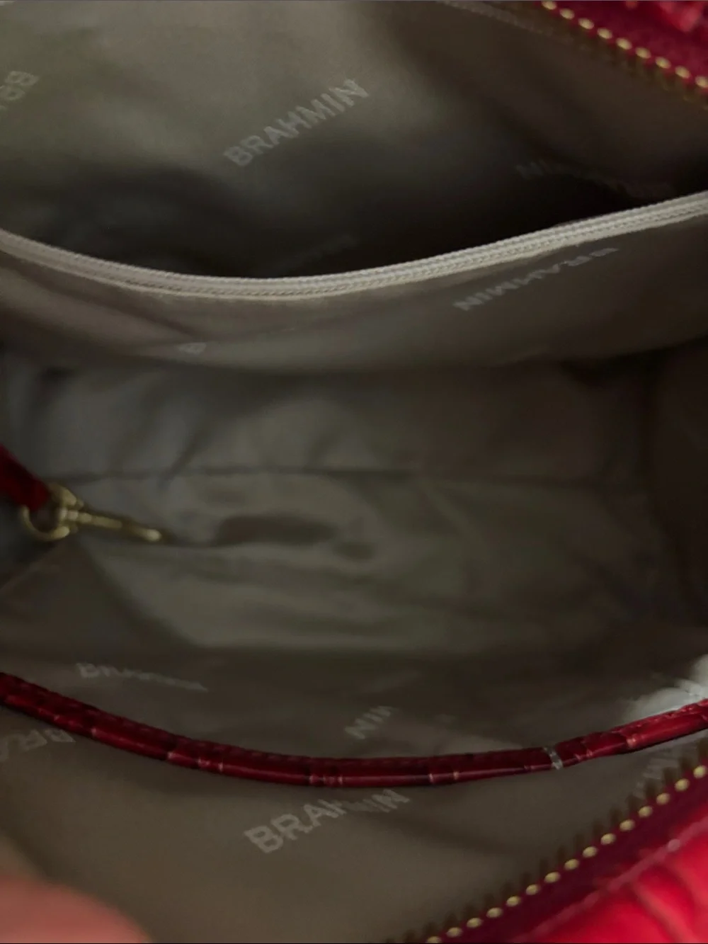 Brahmin Cami Sriracha-Vanderbilt Leather Satchel with Gold Hardware